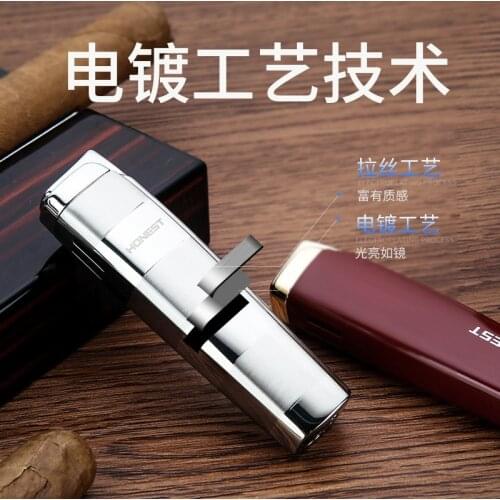 Honest Wind-proof inflatable lighter creative personality men straight to the cigar lighter points moxa stick gifts