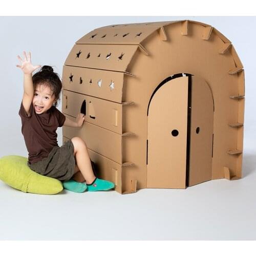 Children Assembly Big Paper House Graffiti Creative Handmade DIY Parent-Child Colour Insertion Toy Game House