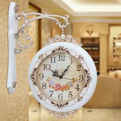 Diameter-26.5cm,Fashion wall clock two sides clock double faced clock Large pocket watch modern silent watch