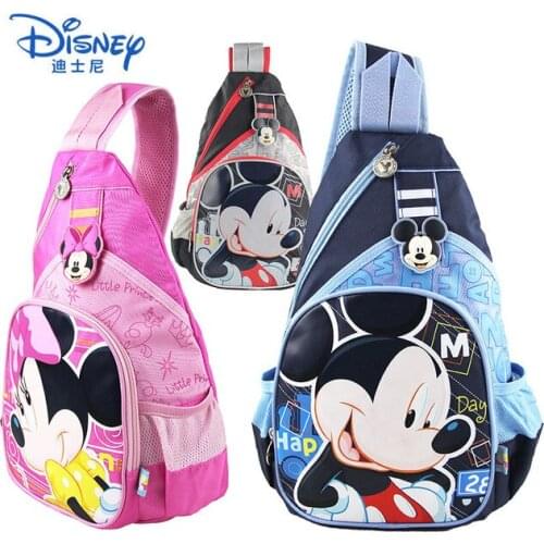 Disney Kid Hobos Mickey Minnie Primary School Shoulder Bags Boy Girl Bag with Book Cartoon Children Lightweight Messenger Bag