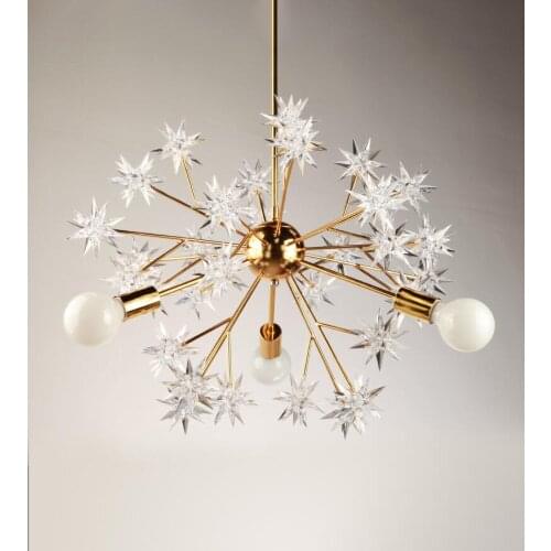 Nordic designer study restaurant bar American country art creative table spark ball star bedroom glass chandelier led