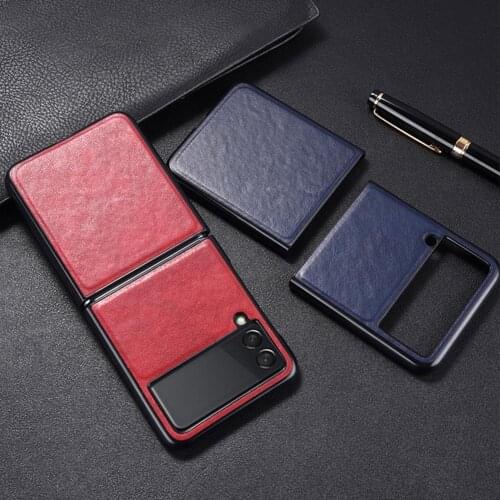 For Galaxy Z Flip 3 5G Leather Phone Protective Cover Drop-proof Waterproof Ultra-thin Protective Cases Shell Phone Accessories
