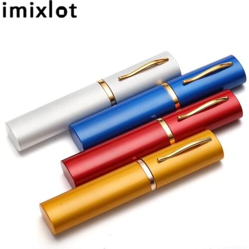 IMIXLOT Lightweight Mini Glasses Case Women Men Metal Portable Container Presbyopia Pen Glasses Box
