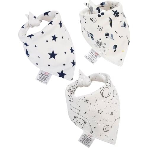 3PCS Newborns baby Bibs Soild Boys Girls Bandana Feeding Cloth 100% Cotton Gift Soft Reusable Triangle Scarf Brup Baby Gifs
