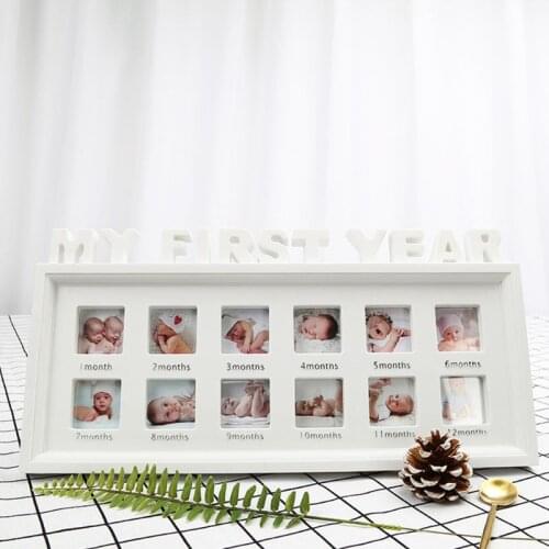 Creative DIY 0-12 Month Baby "MY FIRST YEAR" Pictures Display Plastic Photo Frame Souvenirs Commemorate Kids Growing Memory Gift