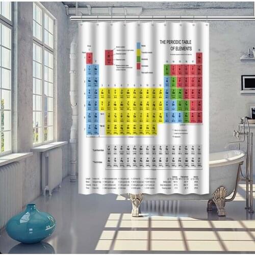Hot new element periodic table bathroom curtain waterproof 3D printed shower white shower curtain CY52806
