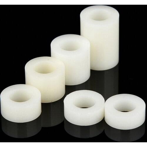 M3 M4 M5 M6 M8 White Nylon Non-Threaded Spacer Washer ABS Round Hollow Standoff Round Washer OD7mm-14mm PCB Board Screw Bolt