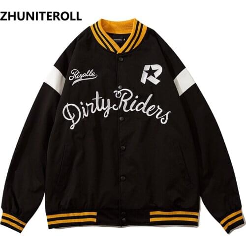 2021 Embroidery Letter Star Bomber Men Jacket Hip Hop Harajuku Baseball Coats Streetwear Autumn Windbreaker Black Tops Clothing
