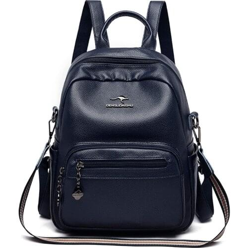 Casual Women Backpack Purse Leather Anti-theft Rucksack Mochila Feminina Lightweight School Shoulder Bag for Teenagers Girls