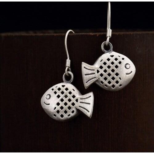 2018 Sale Direct Selling Ammonite, Ammolite Anniversary Earings Fashion Jewelry One Deer S925 Sterling Vintage Hollowed Fish