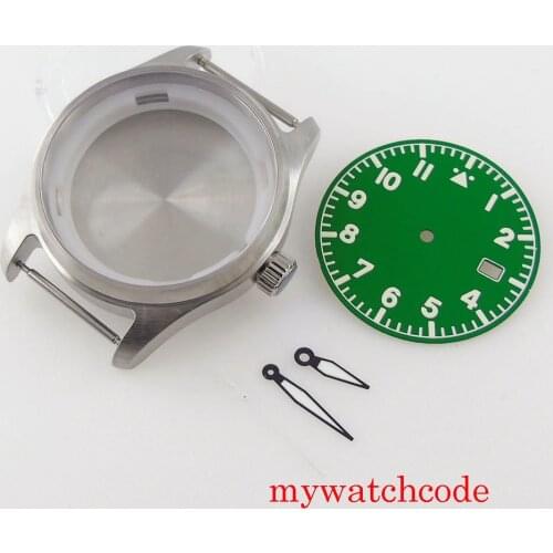 For NH35 Automatic Movement Watch Case Green Luminous Dial Hands Sapphire Glass 200M Water Resistance Watch Parts