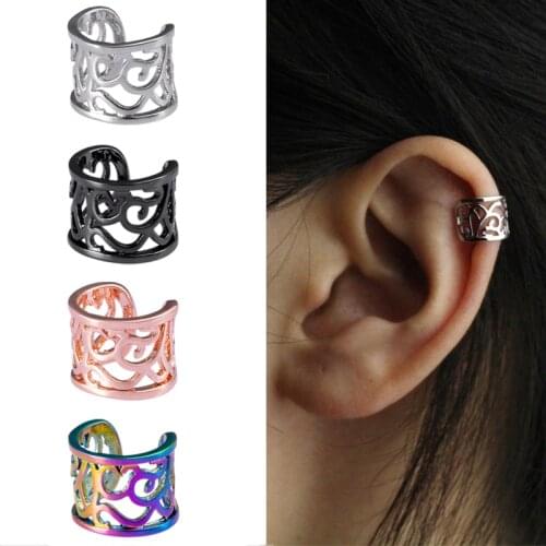 1-4pcs Copper Pattern Ear Cuff Clip Wrap Cartilage Earrings NO Fake Piercing Copper Ear Stud Ring for Women Girl Body Jewelry