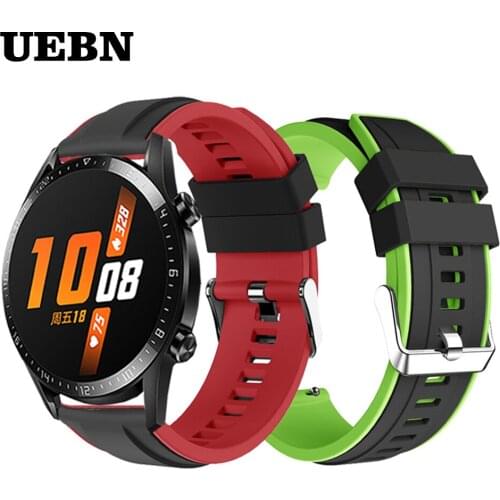 UEBN 22mm Silicone Wristband Strap for HUAWEI WATCH GT 2 46mm/GT Active 46mm HONOR Magic Band Bracelet GT2 Smartwatch Watchband