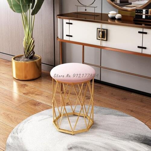 Household upholstered makeup stool dressing chair modern minimalist dressing table stool net red chair girl cute bedroom