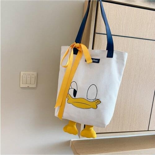 Donald Duck Handbag canvas shoulder bag 2020 new yellow duck handbag female bag large capacity shoulder bag female