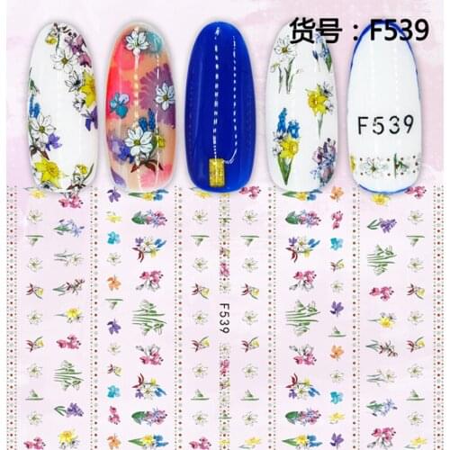 SUPER THIN SELF ADHENSIVE 3D NAIL ART NAIL SLIDER STICKER TROPICAL PLANT FLOWER LEAF VINE TREE X-RAY FLORAL F535-544