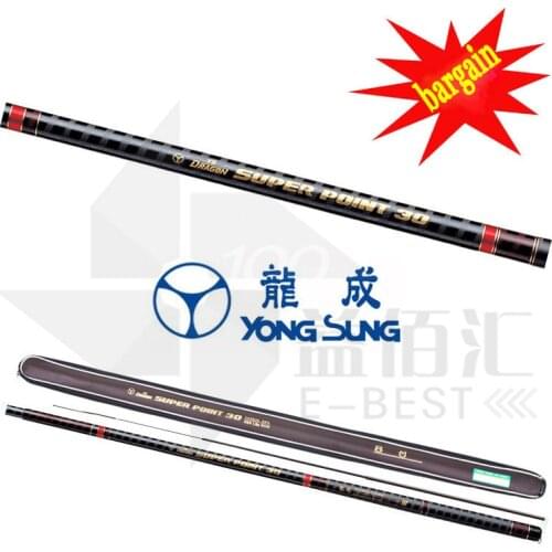 Carbon Stream Fishing Rod YONG SUNG SUPER POINT HI-POWER Hand Fish Rod Fishing Tackle Fishing Poles 5 section 2.7m FREE SHIPPING