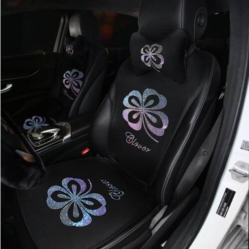 Rhinestones Universal Car Seat Covers Interior Accessories Diamond Ice Silk Auto Seat Cushion Pad Four Seasons Seat Mats