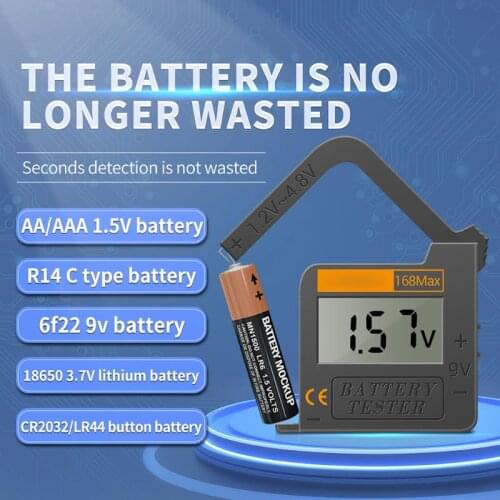 ANENG 168Max Universal Digital Battery Capacity Tester for Lithium 18650 AA AAA 6F22 9V CR2032 Cell Button Battries Aug