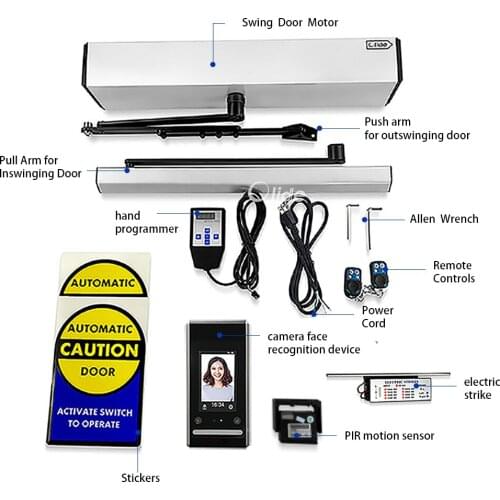 Face Recognition Door Opener Electric Swing Door Opener Automatic Door Opener with Body Sensor+Electric Lock