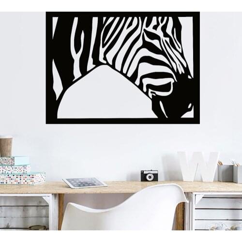 Zebra Pattern Vinyl Wall Stickers Cartoon Zebra Home Office Decor Removable Wall Decal for Home Decoration Mural Poster Z328
