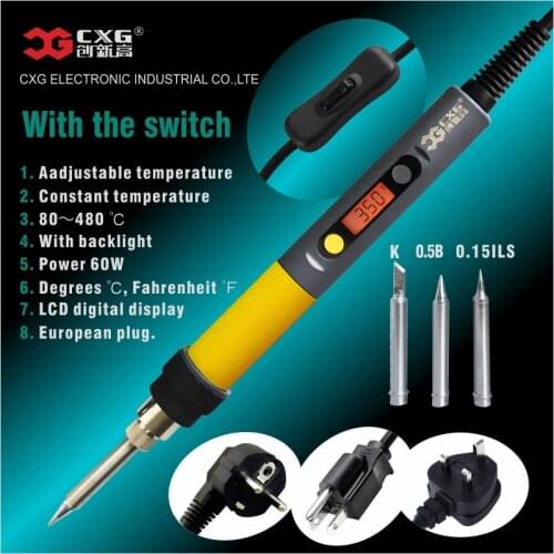 High quality 110W soldering iron CXG C110W LCD backlight Adjustable temperature Digital Electric Soldering iron EU plug c9 tip