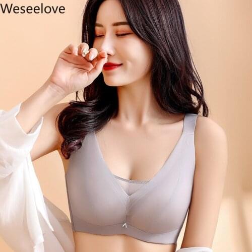 Weseelove Large Size Underwear Without Bones Sexy Bras for Women Seamless Female Clothing Backless Top Plus Size Lingerie X62