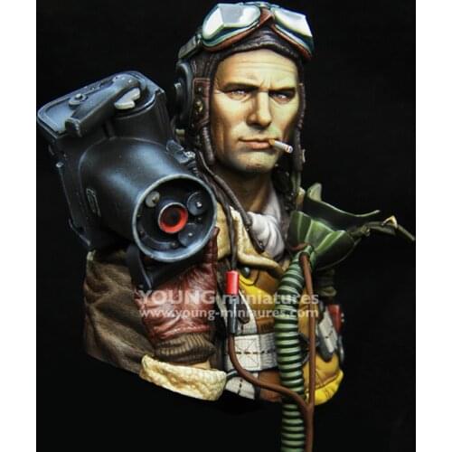 1/10 B-17 CREW with K20 CAMERA, Resin Model Bust GK, Subject of World War II, Unassembled and unpainted kit