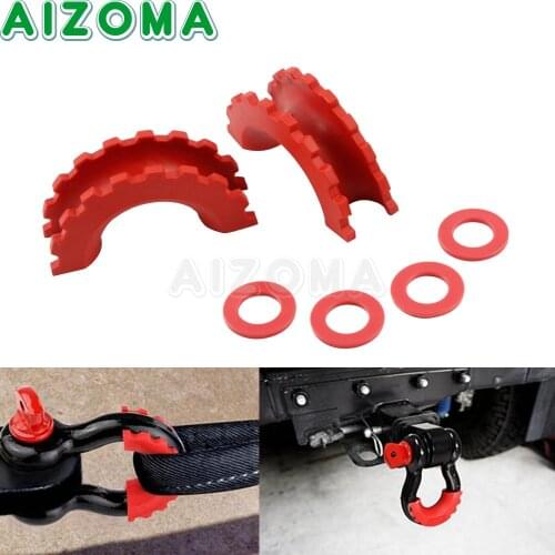 Red 2Pcs D-Ring Standard 5/8 Shackle Protector Cover For Jeep Offroad Recovery SUV Car Accessories