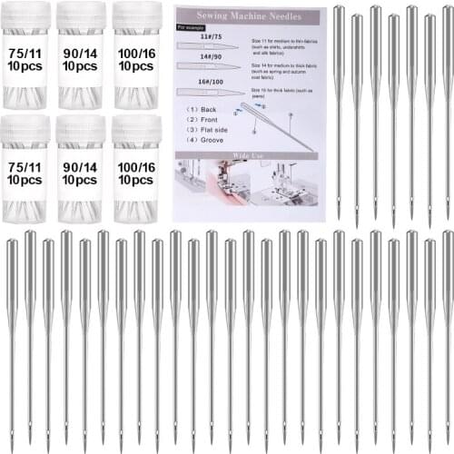 KAOBUY 60PCS Universal Machine Needles Regular Point Machine Needles Size 11, 14, 16, Assorted Sizes For Machine Sewing Quilting