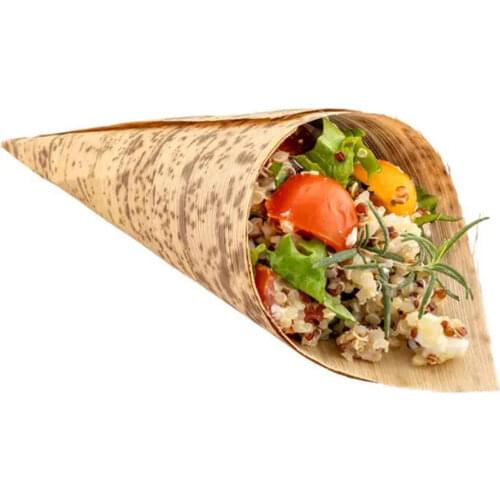 Promotion - Party Wedding Supplies, Disposable Eco-Friendly Tableware 180*135mm French Fries/Chips Bamboo Leaf Cone, 20/Pack