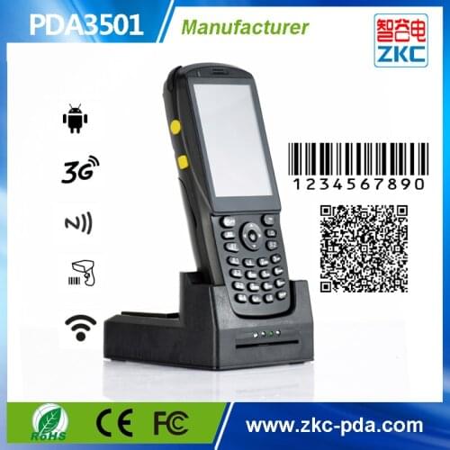 Android Handheld qr code Scanner with rfid reader , 3.5inch Touch Screen pda barcode scanner with 3G WIFI Bluetooth charger base