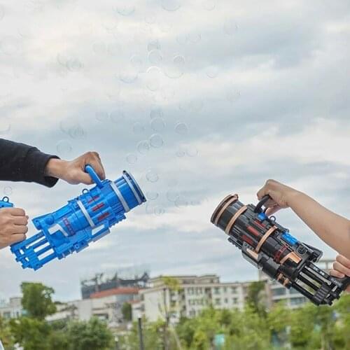Five Hole Huge Amount Automatic Bubble Machine New Kids Gatling Bubble Gun Toys Summer Automatic Soap Water Bubble Machine