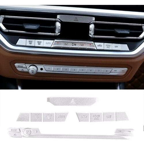 Car Triangle Warning Air conditioning Volume knob button Cover Trim Stickers For BMW 3 Series G20 G28 2019-2021 Car Accessories