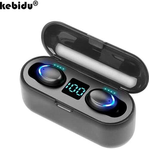 F9 TWS Wireless Bluetooth Headphones 5.0 Touch Earphones With Mic Call LED Display Sport Gaming Earbuds With Power Bank Headset