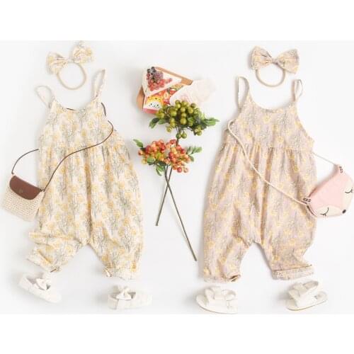 Sanlutoz Summer Floral Baby Girls Bodysuits Fashion Cotton Toddler Clothes with Headband