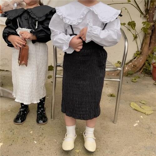 2021 childrens autumn new skirt girls' hip wrap skirt Korean elastic suspender skirt simple skirt for girls