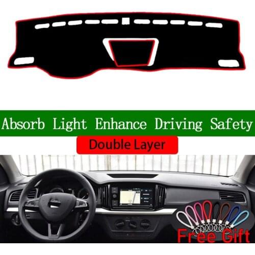 Double Layer Car Stickers For SKODA KAMIQ 2018 Dashboard Cover Car Accessories Interior Anti-UV Car Decals