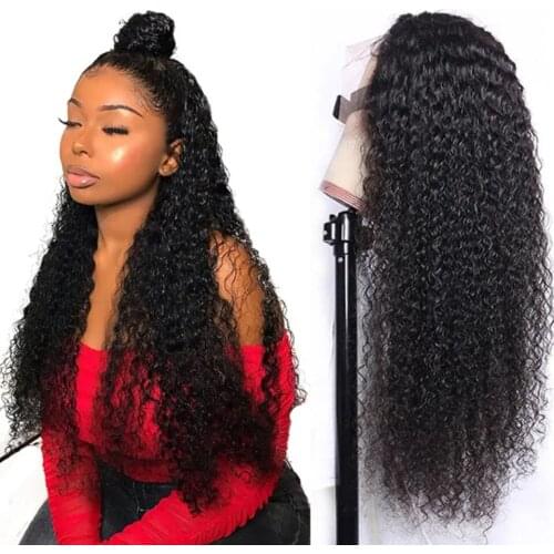 Hairmoda Indian Kinky Curly Human Hair Wigs Transparent Lace Front Wigs Remy Hair Easy Install For Black Women 150% Density