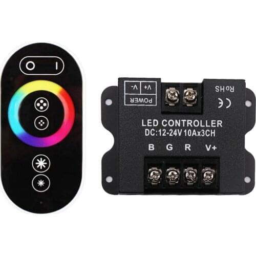 DC12-24V RGB Controller 10Ax3CH 360W +RF Touch Remote 5050 2835 RGB LED Strip Neon Strip Controller