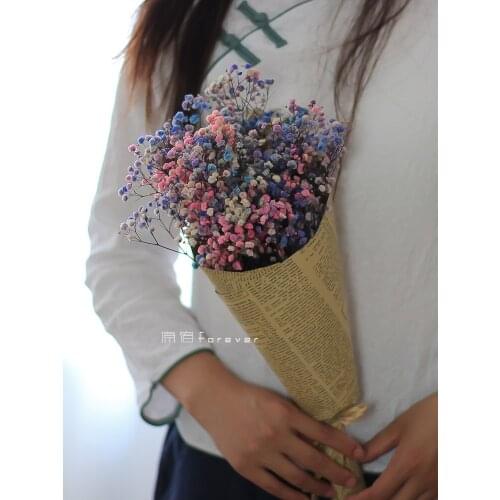 Colorful Preserved Fresh Babysbreath Dry Bouquet Home Decoration Homestay Hotel Wedding Window Scene Posing Match