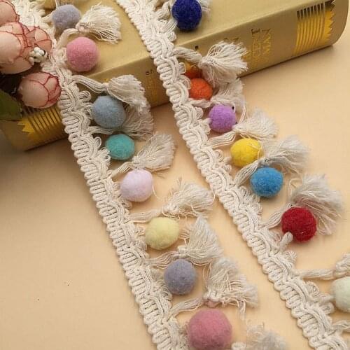 1-3yards Lace Tassel Ribbon 6CM Cotton DIY Tassels Trimming Fringes Tassel Lace For Sewing Bed Clothes Curtains Accessories