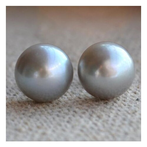 New Arrival Favorite Pearl Pearl Earrings Bridesmaid AAA 9-10MM Gray Color Genuine Freshwater Pearls Silver Stud Earring