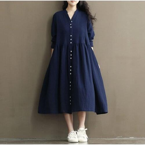 Long Sleeve Cotton Linen Maternity Dress For Pregnant Women Clothes Pregnancy Shirt Gravidas Vestidos 2019 Autumn Dress Spring