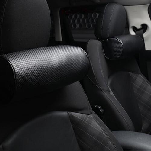 Car Seat Headrest Carbon Fiber Head Neck Pillow Seat Cushion For Mini Copper One JCW F54 F55 F56 F60 R55 R56 R60 R61 Accessories