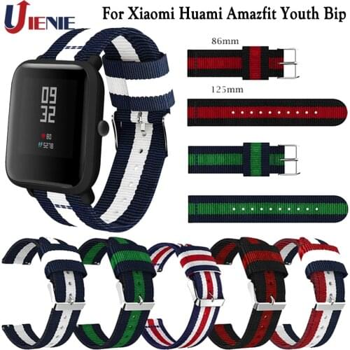 Nylon Watchband Wrist Band Strap for Xiaomi Huami Amazfit Bip Lite Youth/GTR 42mm/GTS Smart Watch 20mm Wristband Bracelet Correa