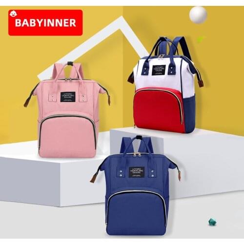 Babyinner Baby Diaper Bag Multifunction Mommy Backpack Handbags Waterproof Infant Travel Nursing Bags Newborn Changing Bags