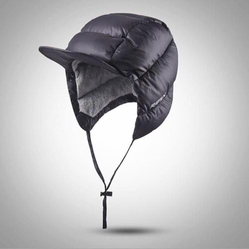 RIMIX Warm Down Hat With Ear Flaps Outdoor Sport Cap Winter Windproof Comfortable Antifreeze For Skiing Climbing Hiking