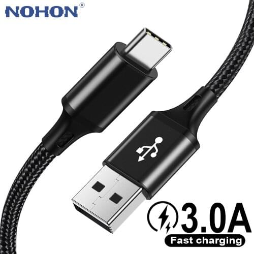 USB C Cable For Samsung A51 S20 Huawei P30 Xiaomi mi Redmi Note 8 9 Pro Long 2m 3m USBC Data Charger Phone Cord Fast Charge Wire