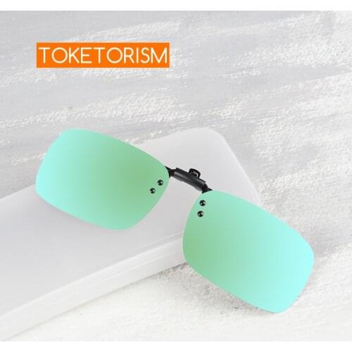 Toketorism Stylish Rimless clip on polarized sunglasses flip up eyewear women and men 548